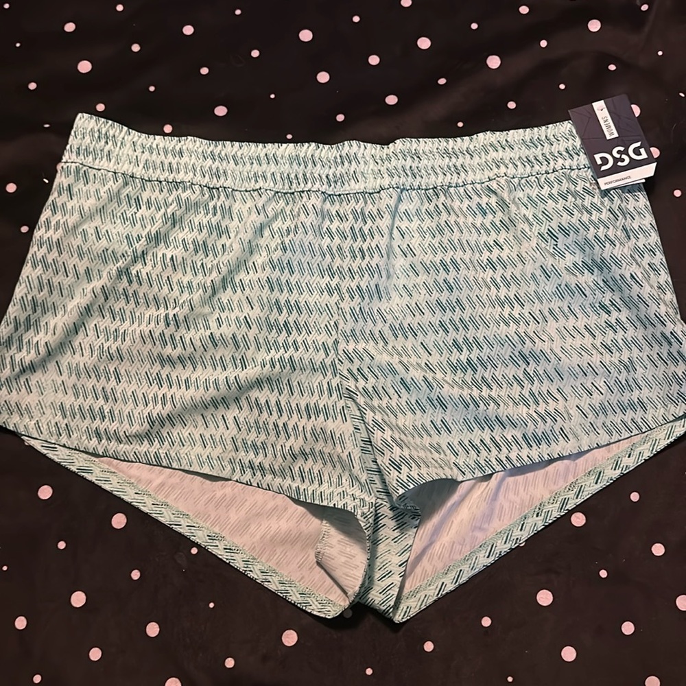 DSG MID RISE STRIDE RUNNING SHORTS: HASHTAG TEAL: NEW WITH TAGS: SIZE XXL